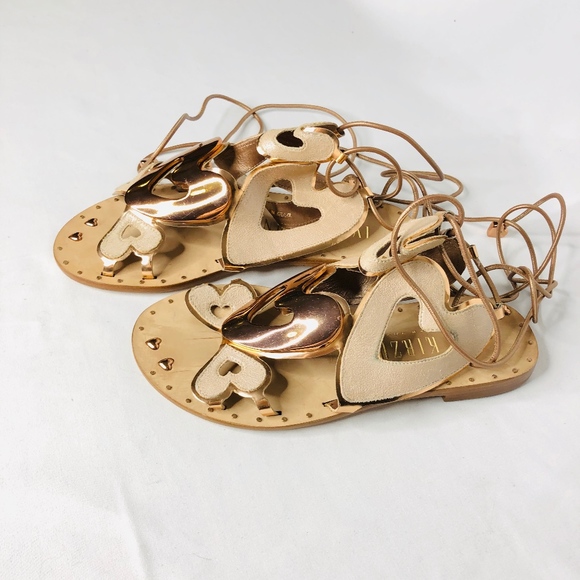 Ivy Kirzhner Heart Lace Up Sandals RARE Valentine - Picture 4 of 6